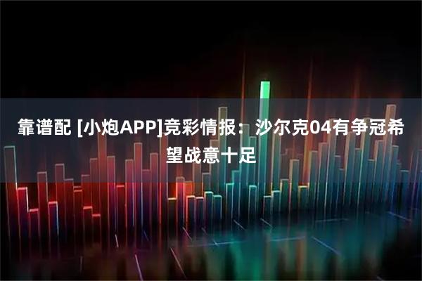 靠谱配 [小炮APP]竞彩情报：沙尔克04有争冠希望战意十足