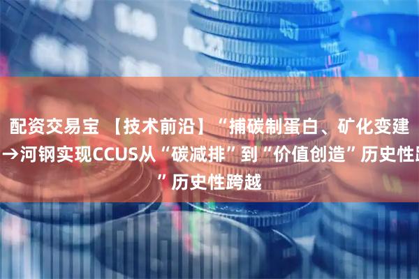 配资交易宝 【技术前沿】“捕碳制蛋白、矿化变建材”→河钢实现CCUS从“碳减排”到“价值创造”历史性跨越